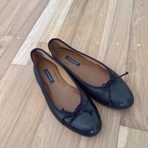 Margaux Demi Black Leather Flats size 38.5